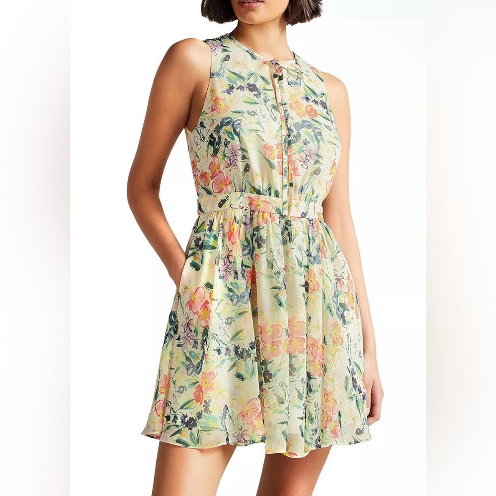 Ted Baker - Haariss Mini Dress W/Floral Print - HAS POCKETS! NWT $268